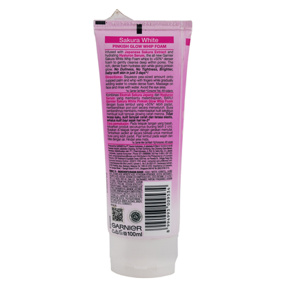 Garnier Sakura White Pinkish Glow Whip Foam - Gentle Deep Cleansing 100ml