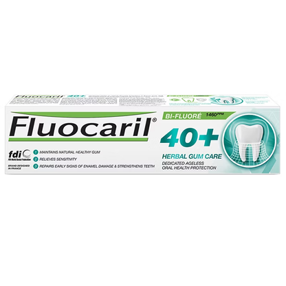 Fluocaril 40 Plus Herbal Gum Care Toothpaste - 160g for Adults Over 40