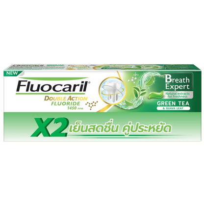 Fluocaril Green Tea Toothpaste 150g – Pack of 2 for Fresh, Healthy Smile