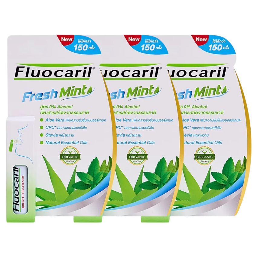 Fluocaril Fresh Mint Mouth Spray 15ml – Pack of 3 for On-the-Go Freshness