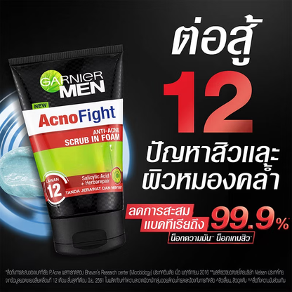 Garnier Men Acno Fight Anti-Acne Foam 100ml – Made in Indonesia
