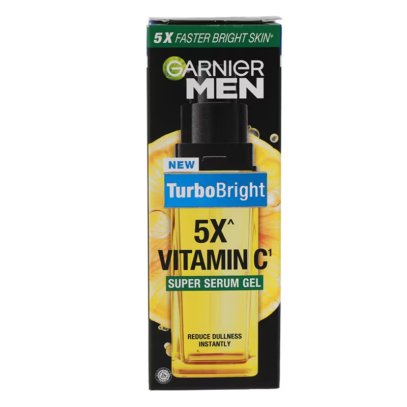 Garnier Men Turbo Bright Super Serum Gel 30ML - Brightening & Hydrating Vitamin C Serum