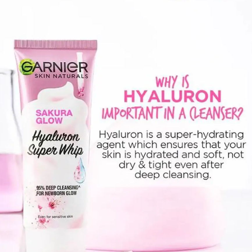 Garnier Sakura Glow Hyaluron Brightening Foam Cleanser 100ml