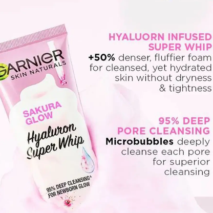 Garnier Sakura Glow Hyaluron Brightening Foam Cleanser 100ml