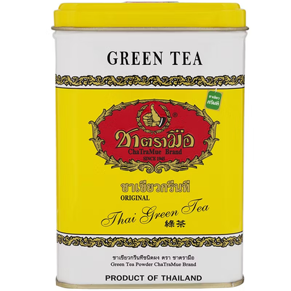 Cha Tra Mue Original Thai Green Tea - Yellow Label, Tin Pack (50 Bags, 2.5g Each)