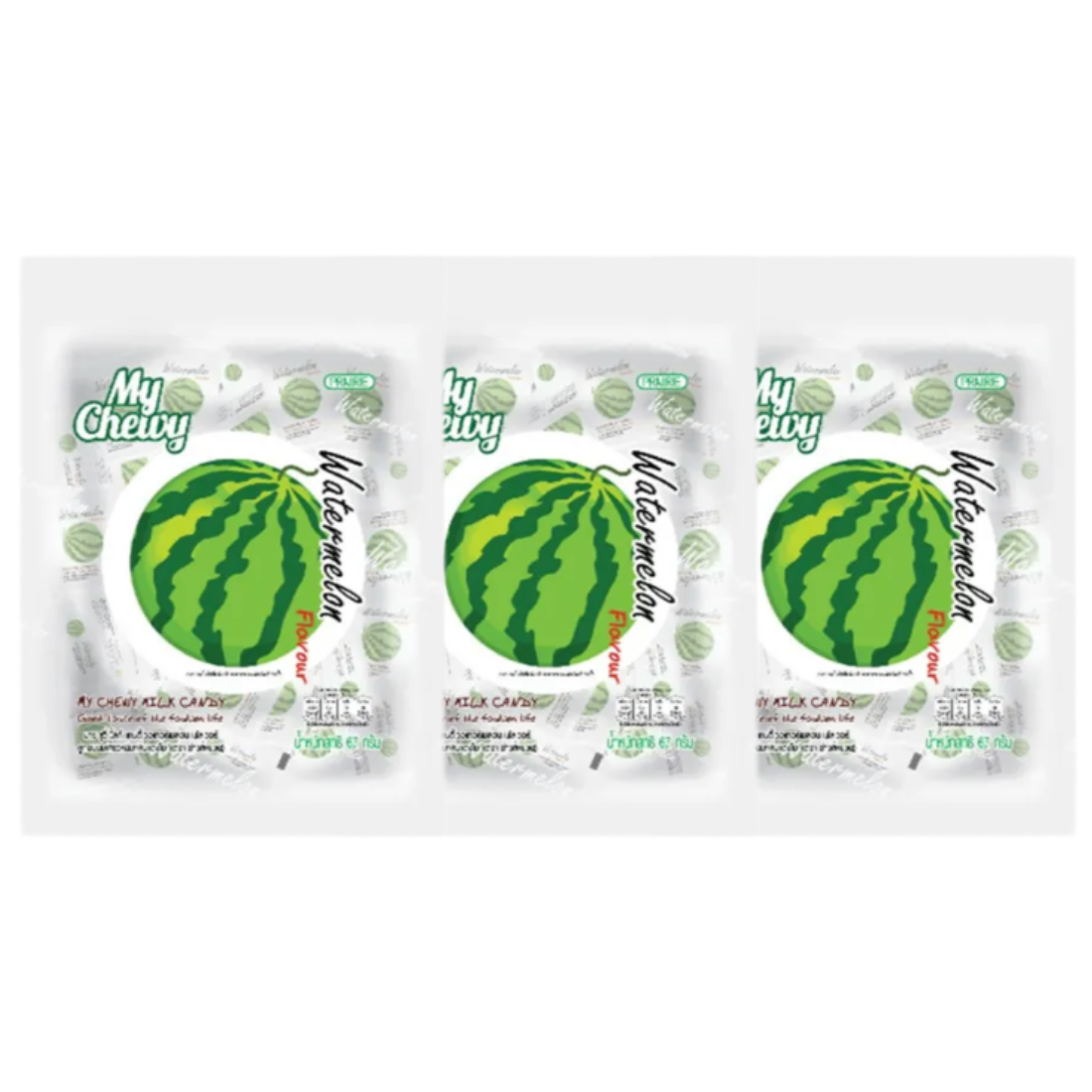 My Chewy Milk Watermelon Flavored Chewy Candy 67g (Pack of 3)