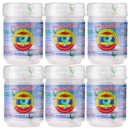 Hong Thai White Traditional Thai Herbal Inhaler - Pack of 6 - Ramakien Lotus Scent - Nasal Inhalant for Stress Relief and Sinus Comfort
