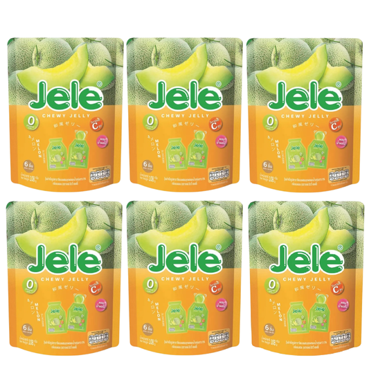 Jele Chewy Melon Jelly - 108g x 6 Packs | Nutritious & Refreshing Snack