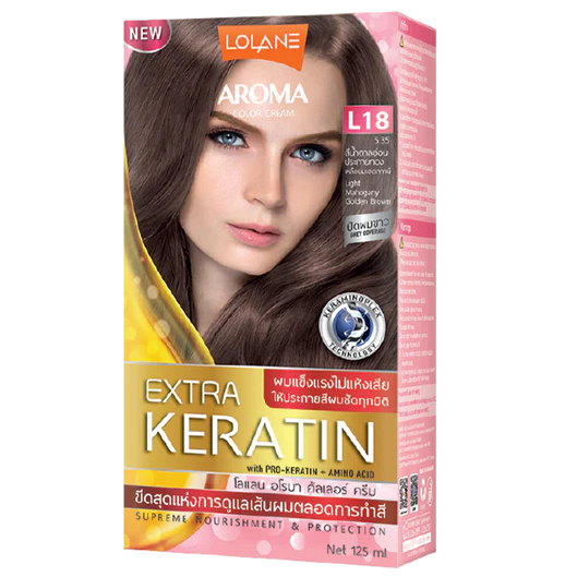 Lolane Aroma Rose Color Cream L18 – Light Mahogany Golden Brown 125ml