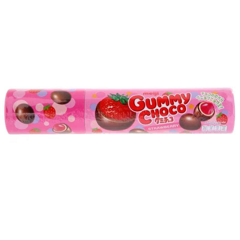 Meiji Gummy Chocolate Strawberry - 50g Pack (Pack of 3)