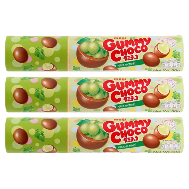 Meiji Gummy Chocolate Green Grape 50g - Pack of 3