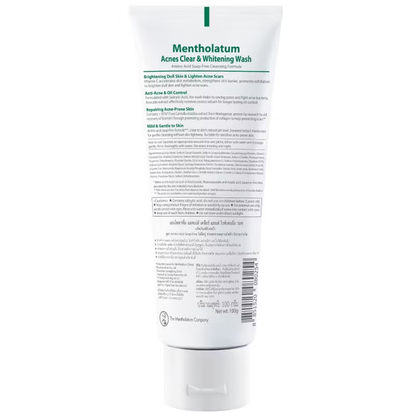 Mentholatum Acnes Clear Whitening Wash 100g – Gentle Brightening Facial Cleanser