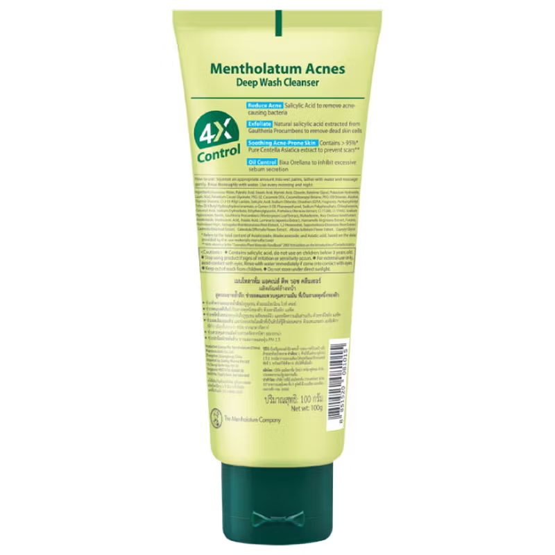 Mentholatum Acnes Deep Wash Cleanser 100g - Clear, oil-control face wash