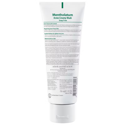 Mentholatum Acnes Creamy Oil Control Facial Wash 100g – Gentle, Soap-Free Cleanser for Clear Skin