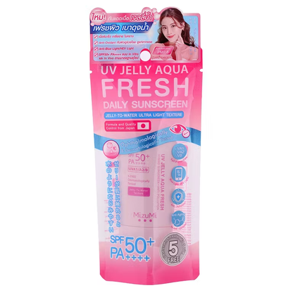 MizuMi UV Aquafresh Jelly Sunscreen SPF50+ PA++++ – Lightweight, Jelly-to-Water Formula, 40g