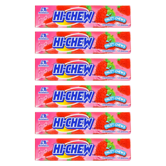 Morinaga Hi-Chew Strawberry Chewy Candy Stick - 57g (Pack of 12)