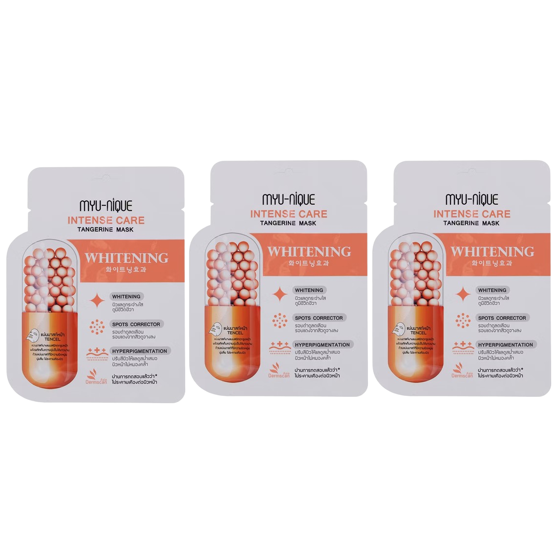 MYU-NIQUE Intense Care Tangerine Mask - 25g (Pack of 3)