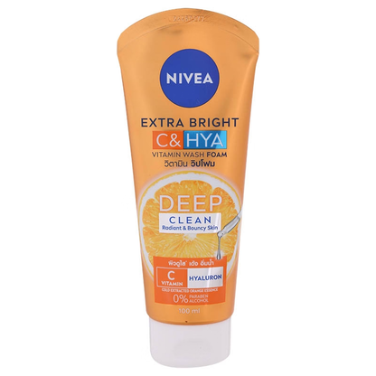 Nivea Bright C+Hya Wash Foam 100 ml – Brightening & Hydrating Facial Cleanser