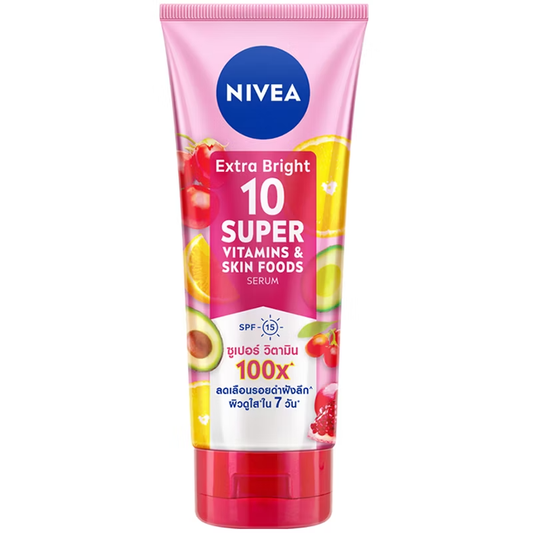 Nivea Extra Bright 10 Super Vitamins & Skin Food Serum SPF15 320ml