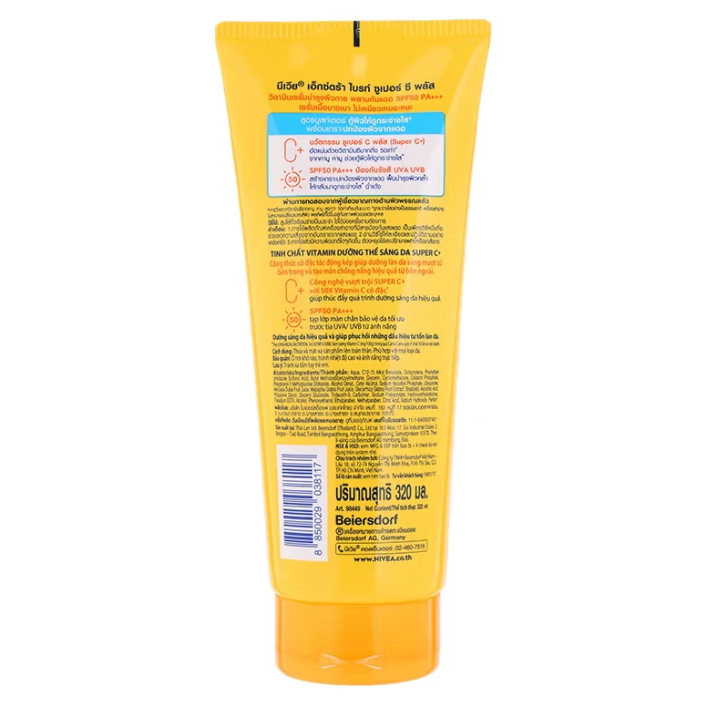 Nivea Body Extra Bright Super C+ Lotion 320ml - Radiance & UV Protection
