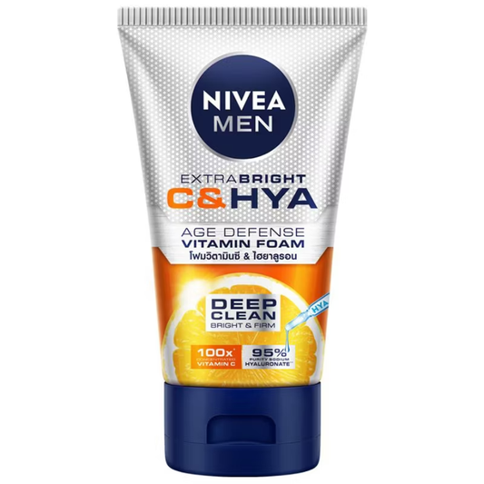 Nivea Men Bright C+Hya Wash Foam 100g - Brightening Facial Cleanser