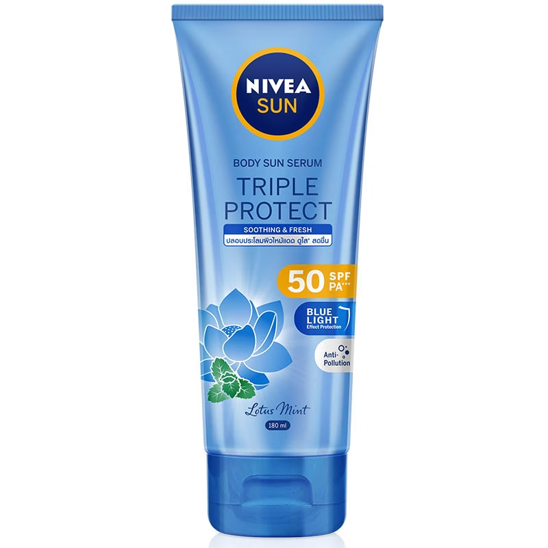 Nivea Sun Body Serum SPF50 - Soothing & Refreshing Lotus Mint, 180ml