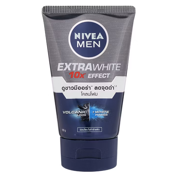 Nivea Men Extra White Mud Foam 100g – Brightening & Deep Cleansing