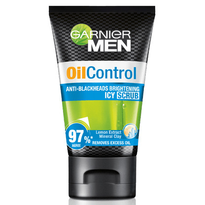 Garnier Men Oil Control Brightening Icy Scrub 100ml – Made in Indonesia