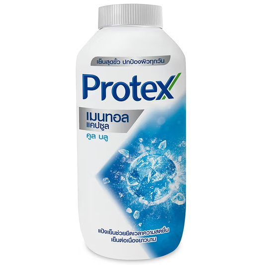 Protex Cooling Talc Powder with Menthol Capsules - Cool Blue, 140g