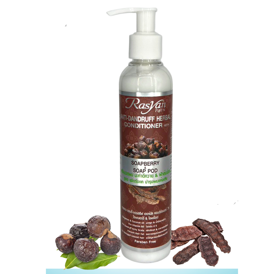 ISME Anti-Dandruff Herbal Shampoo & Conditioner with Soapberry & Soap Pod - 200ml Each