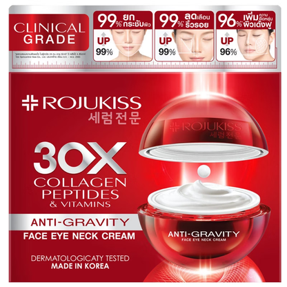 Rojukiss Anti-Gravity Face, Eye, and Neck Cream - Collagen Peptides & Vitamins 30ml