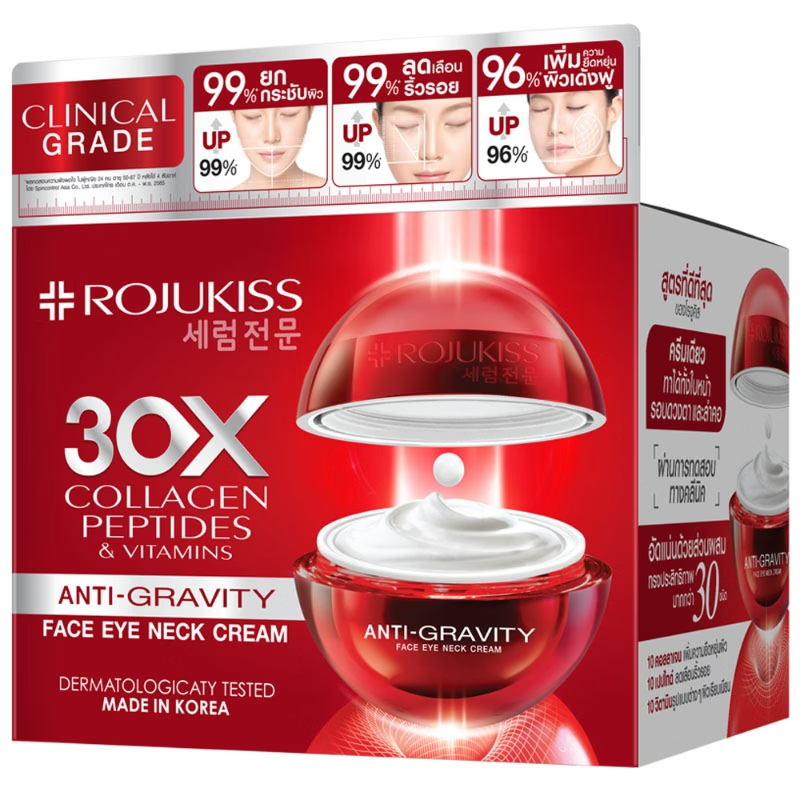 Rojukiss Anti-Gravity Face, Eye, and Neck Cream - Collagen Peptides & Vitamins 30ml