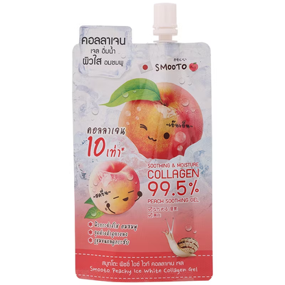 Smooto Peachy Ice White Collagen Gel 40g – Pack of 6 for Radiant, Hydrated Skin