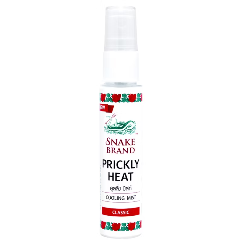 Snake Brand Cooling Body Mist Spray - Prickly Heat Relief - 30ml (Pack of 3) - Made in Thailand
