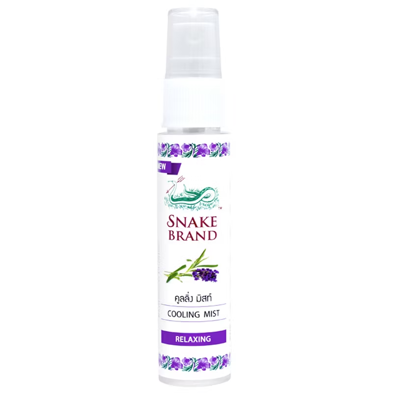 Snake Brand Cooling Body Mist Spray 30ml - Prickly Heat Relief Pack with Classic & Relaxing Lavender Scents (Pack of 2) - Made in Thailand