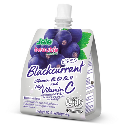 Jele Beautie Blackcurrant Jelly Drink 140g (Pack of 3) - Healthy & Delicious Beverage