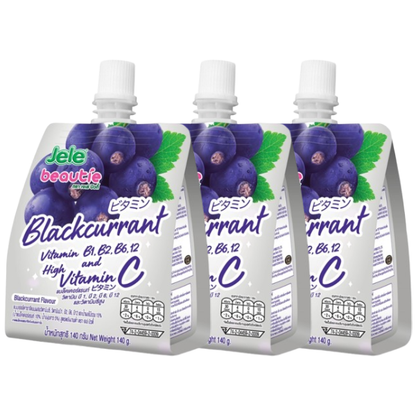 Jele Beautie Blackcurrant Jelly Drink 140g (Pack of 3) - Healthy & Delicious Beverage