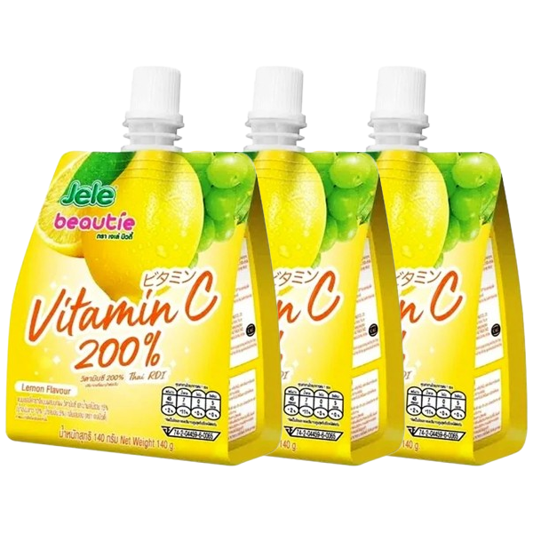 Jele Beautie Lemon Jelly Drink - 140g (Pack of 3) - Nutritious & Refreshing Snack