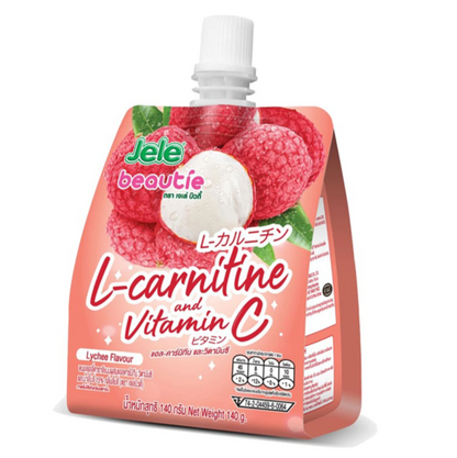 Jele Beautie Lychee Jelly with L-Carnitine & Vitamin C (Pack of 3, 140g)