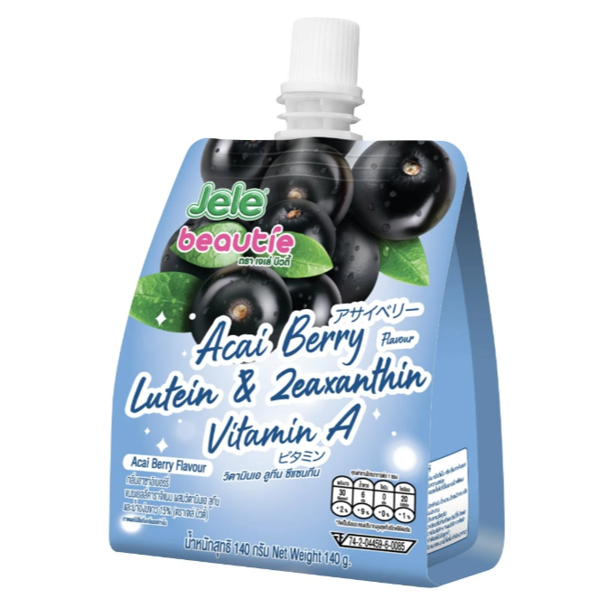 Jele Beautie Lutein & Acai Jelly Drink - 140g (Pack of 3) for Eye & Skin Health