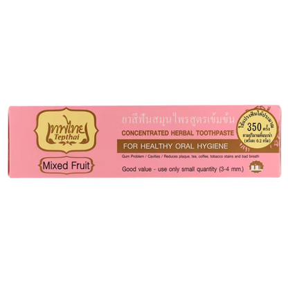 Tepthai Herbal Toothpaste - Mixed Fruit Flavor, 70g (Pack of 3)