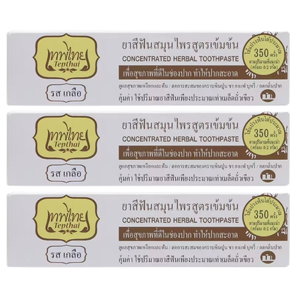 Thepthai Herbal Toothpaste - Salt Flavor, 70g (Pack of 3) for Fresh Breath & Oral Care