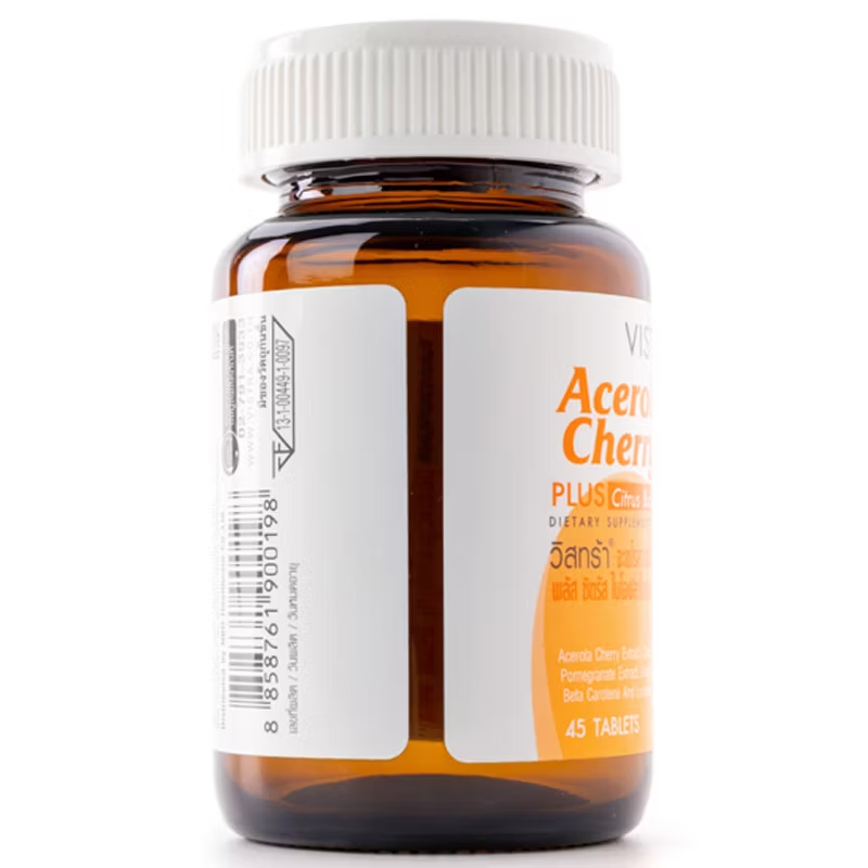 Vistra Acerola Cherry 1000 mg with Citrus Bioflavonoids - 45 Tablets for Immunity & Skin