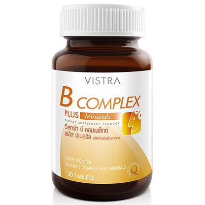 Vistra B-Complex Plus Ginseng - 30 Tablets for Daily Vitality