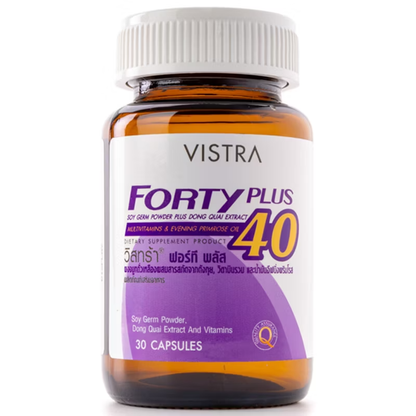 Vistra Forty Plus Soy Germ Powder with Dong Quai, Multivitamins & Evening Primrose Oil - 40 Capsules
