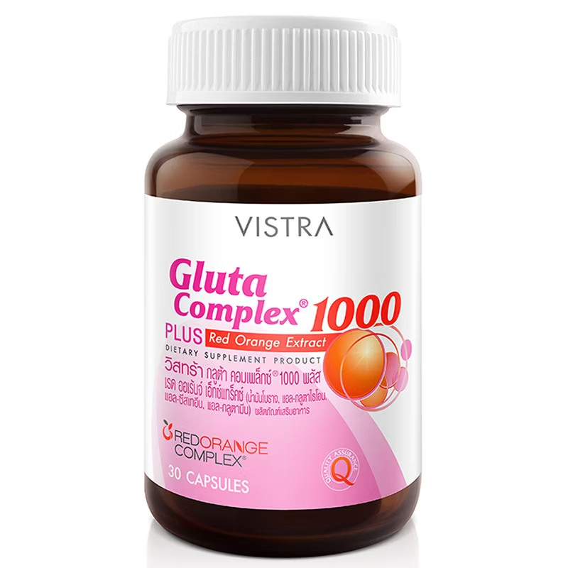 Vistra Gluta Complex 1000 Plus with Red Orange Extract - 30 Capsules