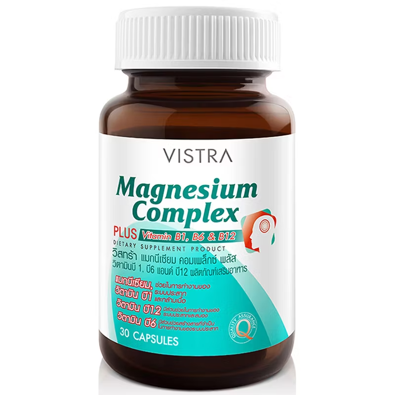 Vistra Magnesium Complex with Vitamins B1, B6 & B12 - 30 Capsules for Energy & Muscle Support