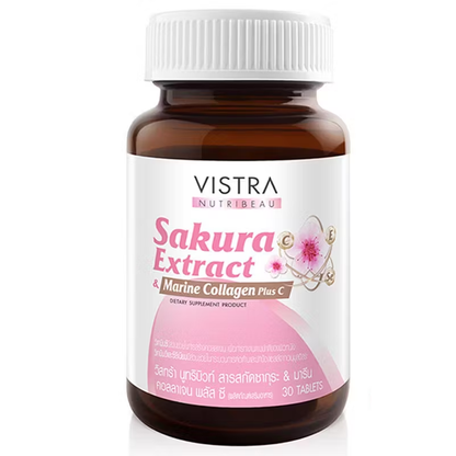 Vistra Nutribeau Sakura & Marine Collagen Plus C - 30 Tablets for Radiant Skin