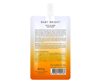 Baby Bright Vitamin C & Yuzu Body Scrub 40g – Pack of 3 for Radiant, Smooth Skin