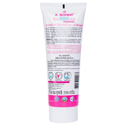 A Bonne Spa Salt Bath Scrub with Milk Formula - 350g | Deep Hydrating Exfoliating Body Scrub